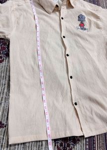 Beige colour Popcorn Shirt Full sleeve