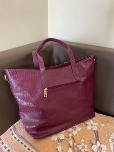 Elliot Purple Croc Tote Bag