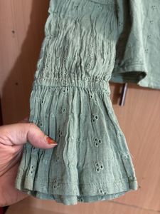 Green Off-Shoulder Top