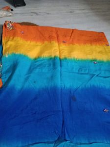 Heavy Work Partywear Multicolour Silk Saree