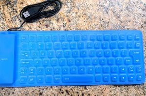 Flexible Rubber Keybord On Bed Typing
