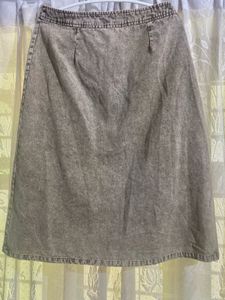 Neutral Beige Denim Skirt