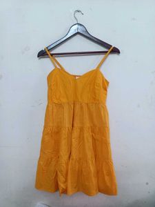 Yellow Tiered Mini Dress