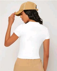 White Fitted Short Sleeve Top
