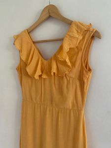 Yellow Ruffle Detail Maxi Dress