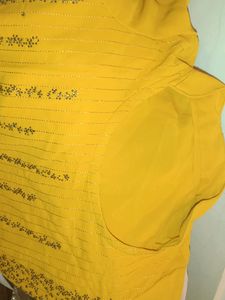 Yellow Embellished Kurti Set