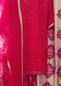 Red Embroidered Salwar Kameez