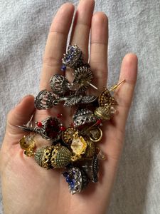 Assorted Jhumka Earrings - 6 Pair