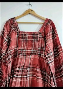 Square Neck Rust Dress