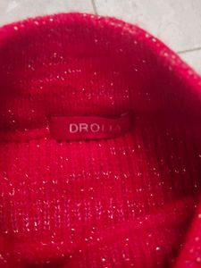 Expensive Looking Red Mock Neck Cropped Sweater