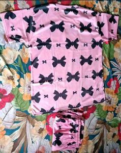 Pink Bow Pajama Set