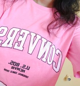 pink crop top