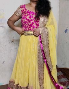 Yellow & Pink Lehenga Choli