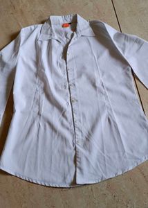 White 3/4 Sleeve Button-Down