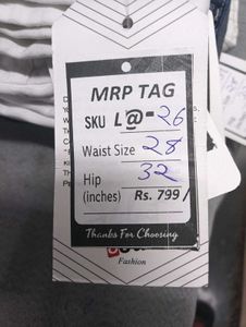 L@26 Size-28 White Denim Jeans