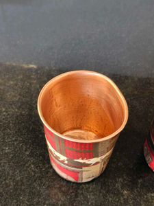 Unique printed Copper Jug with Glass set