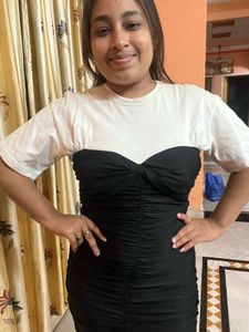 Korean Black Bodycon Mini Dress