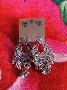 Square Rhinestone Jhumka Earrings
