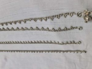 Vintage Silver Anklets (Set of Two)