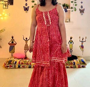 Red Printed Kurta Set