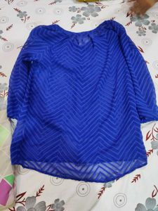 Blue Sheer Chevron Top