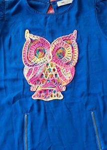Blue Owl Applique Top