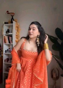 Anarkali Suit With Lace And Sequence Work