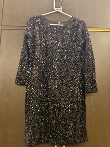 Sparkling Black Sequin Party Dress