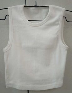 White Ribbed Tank Top