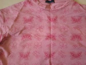 Pink Butterfly Print Shorts