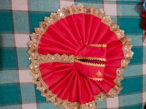 Laddu Gopal Dress - Red & Gold