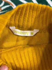 Mustard Yellow Striped Pullover Top