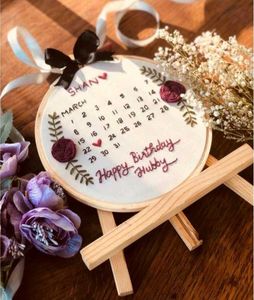 Birthday Embroidered Hoop Art