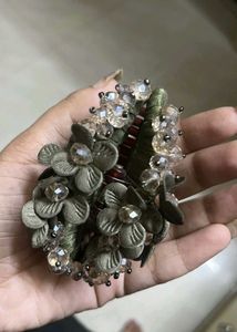 Floral &amp; Beaded Hair Claw Clip