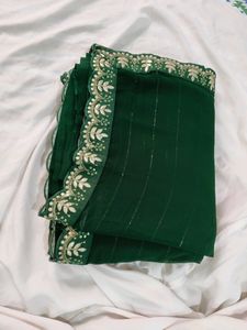 Combo Of Bottle Green Sarees