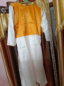 New Yellow Colour Silk Kurta