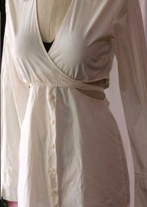 H&amp;M White Cutout Mini Dress