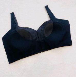 Ragini Black Padded Rayon Blouse With Piping