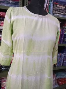 Green Tie-Dye Tunic Dress