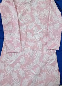 Pink Floral Embroidered Kurti