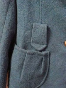 Stylish Blue Wool Blend Coat