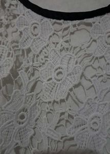 White Crop Top With Lace
