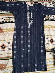 Blue Printed Kurta Set