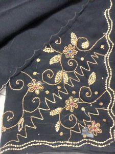 Elegant Black Embroidered Saree