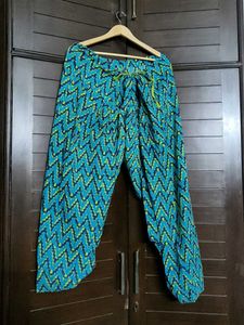 Blue Patterned Cotton Salwar