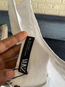 ZARA White Embellished Cami Top