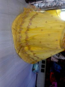 Yellow Embryo Dery Lehenga With Blouse And Duppta