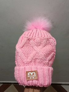 Moschino Pink Knit Beanie Hat