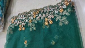 Heavy Zardosi Organza Dupatta Boutique Piece