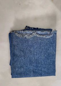Blue Mock Neck Tank &amp; High-Waisted Jeans